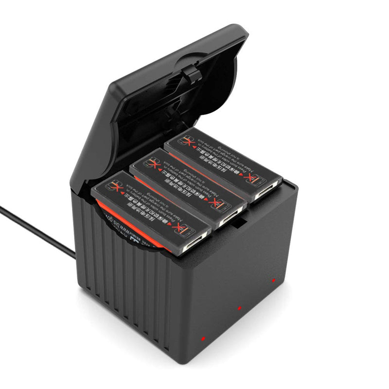 Battery Charger and Storage Box for OSMO Action Batteries Fast Charger Can Charge and Storage Three OSMO Action Batteries and Carry Two TF(Micro SD) Cards at The Same Time