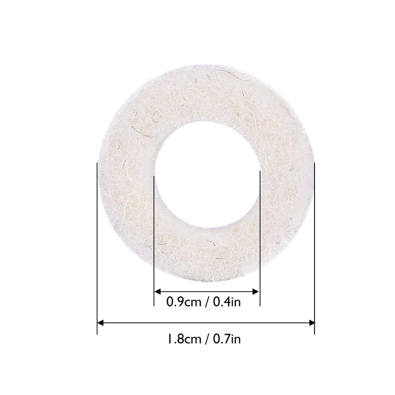 Trumpet Washers Pad, 10 Pcs Trumpet Valve Felt Washers Cushion Pad Brass Trumpets Musical Instrument Accessory (White)