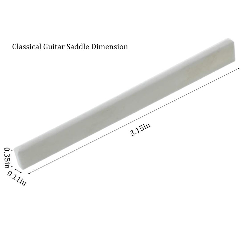 Classical Guitar Bone Saddle, Guitar Bridge Saddle Blank for Classical Guitar Mandolin Banjo Ukulele, 80x9x2.7mm (Pack of 4) Classical Saddle