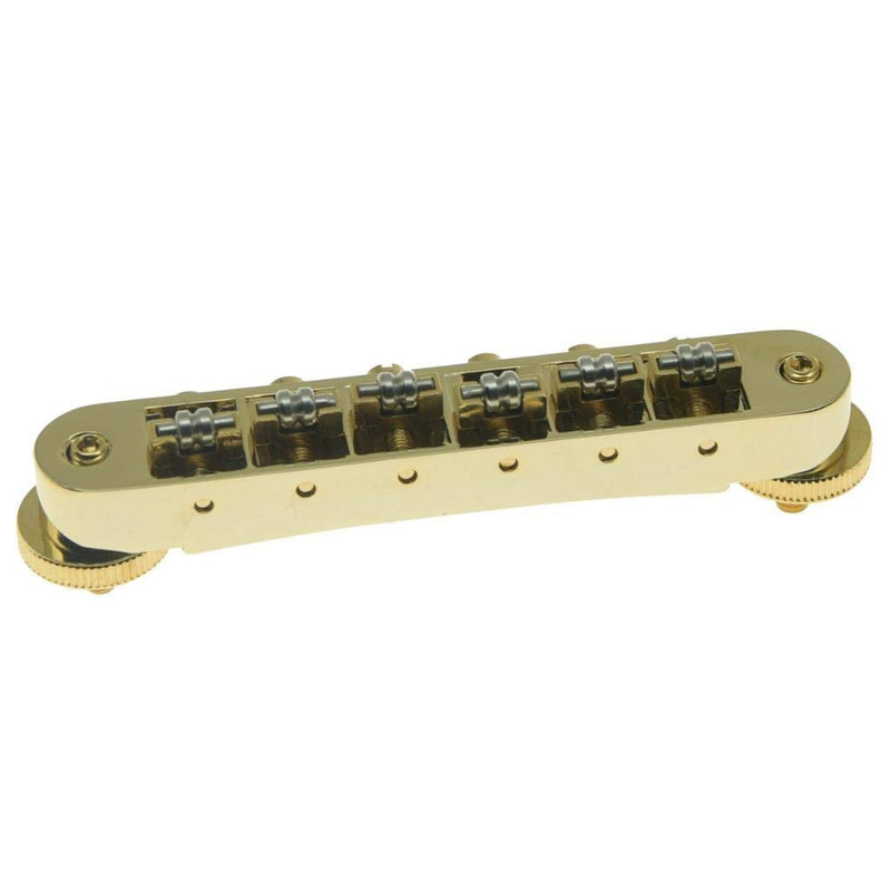 KAISH Gold Guitar Roller Saddle Bridge Tune-O-Matic Bridge For Gibson Les Paul,SG,ES Dot,Gretsch Bigsby Guitar with M4 Threaded Posts