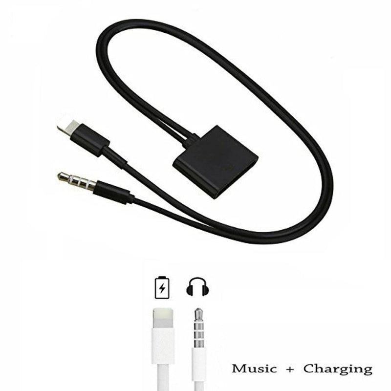 30-Pin Adapter 8-Pin to 30 Pin Female Converter with 3.5mm AUX Audio Cable Charging Sync Cord Car Convertor White Compatible with iPhone iPod iPad Universal Car Soundsystem Dock Station