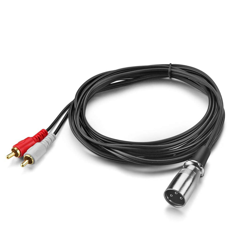 [AUSTRALIA] - URWOOW XLR Male to Dual 2 X Phono RCA Male Adapter Converter Y Splitter Stereo Audio Interconnect Cable (10 feet) 10 feet 