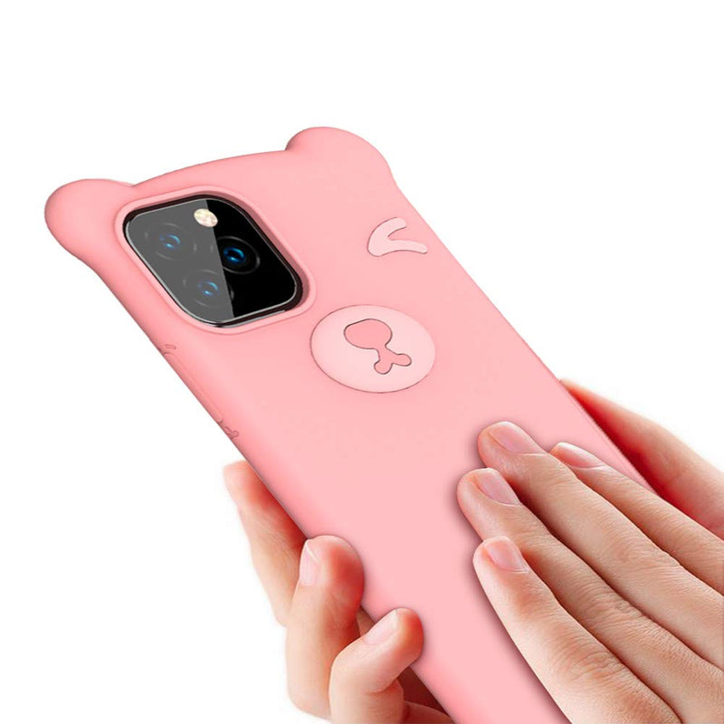 Aulzaju Case for iPhone X/XS, iPhone X 5.8 Inch Liquid Silicone Case Soft Gel Rubber Washable Microfiber Shockproof Cute Bear Cover for iPhone Xs for Girls Women(iPhone x/iPhone Xs 5.8 Inch, Red) iPhone x/iPhone xs 5.8 Inch