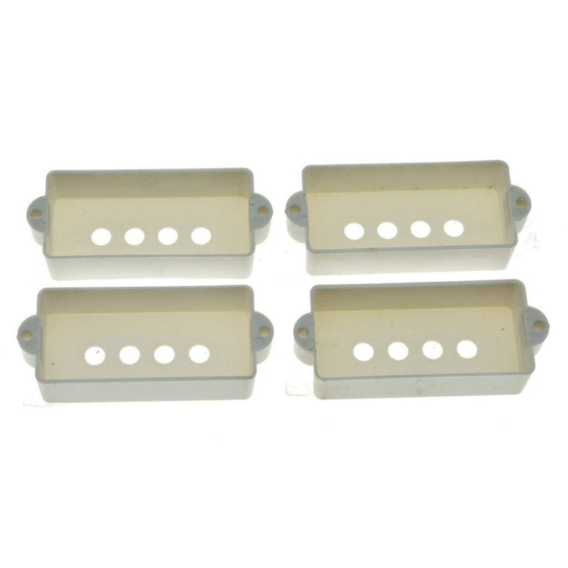 KAISH 4pcs P Bass Pickup Covers 4 String Electric Bass Pickup Covers for Precision Bass P Bass guitar White