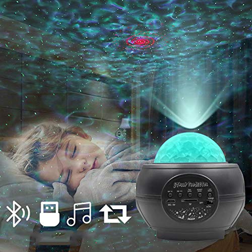 [AUSTRALIA] - Star Projector Night Light -Jior Starry Projector Lights with Bluetooth, Starry Projector with Remote Control, 48 Lighting Modes, Star Projection Lights Apply to Kids/Bedroom/Ceiling Black 