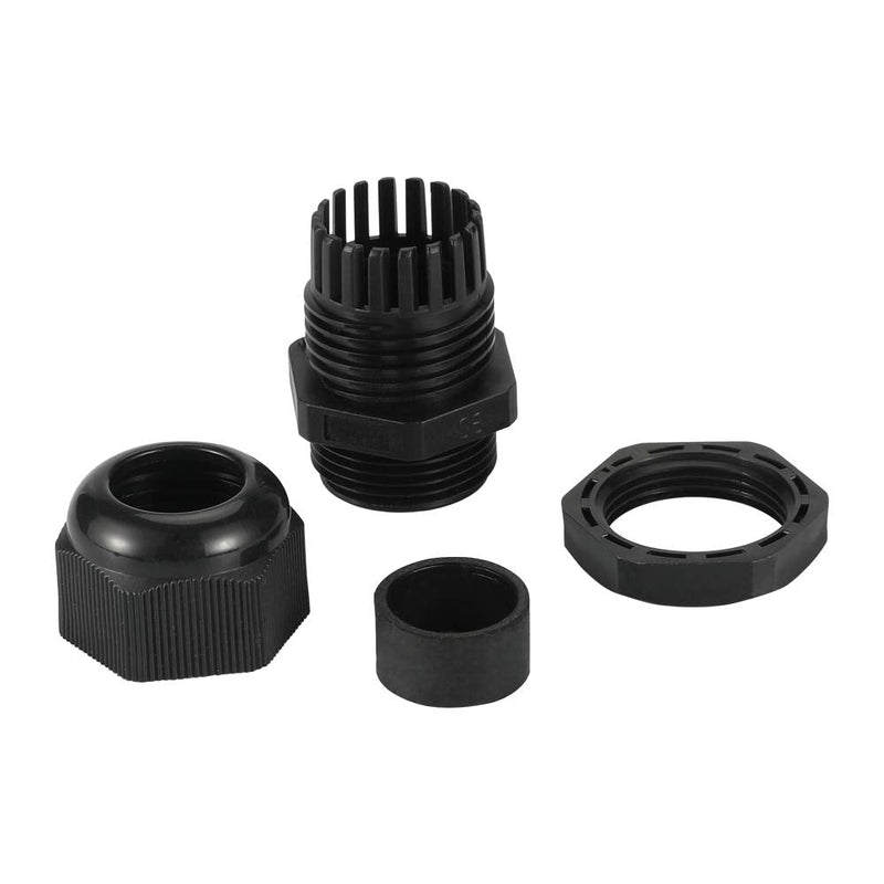 MAKERELE 45PCS Cable Gland Kit Plastic Waterproof Adjustable 3-15mm Cable Glands Joints,Black Black Cable gland kit