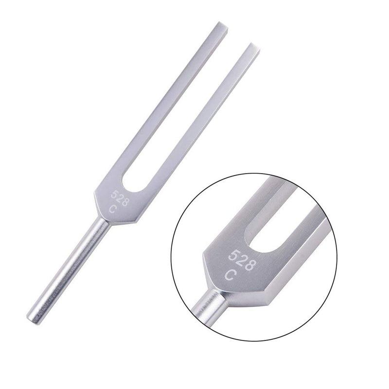 Tuning Fork, 528 Hz Tuning Fork with Silicone Hammer and Cleaning Cloth for DNA Repair Healing and Perfect Healing Musical Instrument
