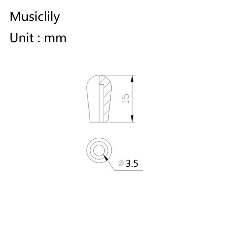 Musiclily Pro Metric Size Thread Plastic Guitar 3 Way LP Toggle Switch Tips Pickup Selector Switch Knobs for Epiphone Les Paul, White (Set of 2)