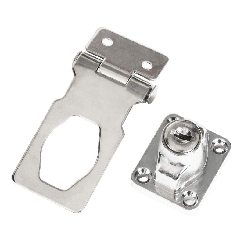 [AUSTRALIA] - TOVOT 4 Pack Keyed Hasp Locks -Twist Knob Keyed Locking Hasp (2.5" x 1-1/4"),Safety Locking Hasp w/Screws for Door Cabinet,Key Different(Chrome) 