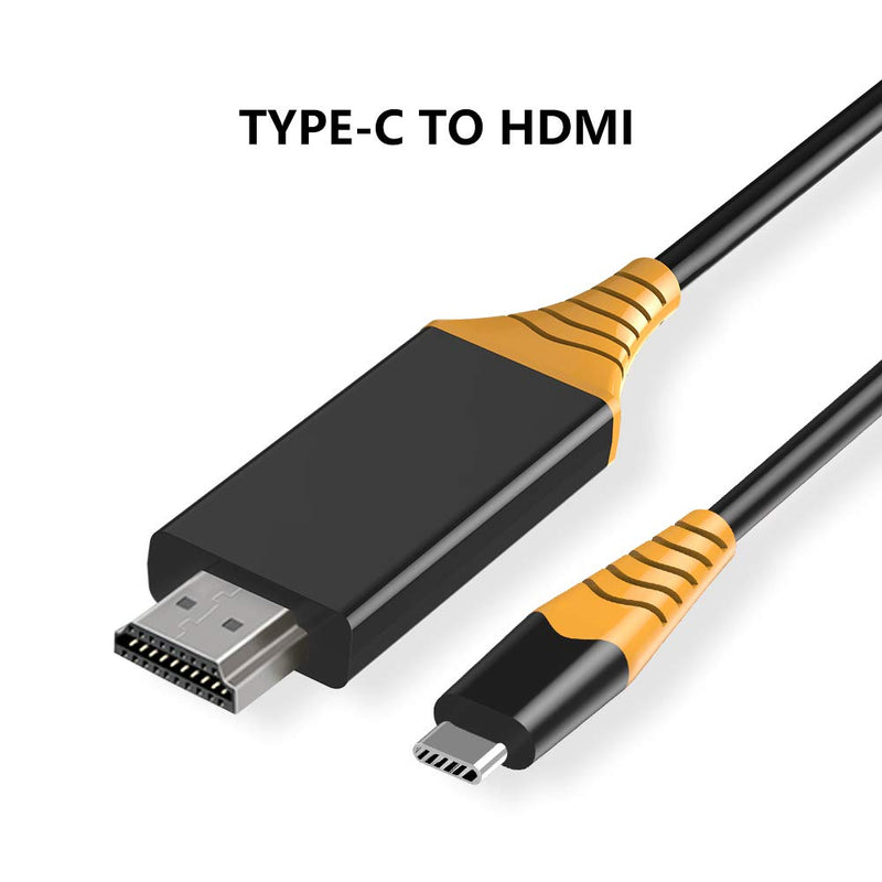 BORSVAEN USB C to HDMI 4K Cable Adapter ,Thunderbolt 3 Compatible Compatible with MacBook Pro 2019, MacBook Air iPad Pro 2019, Surface Book 2, Samsung S10, and More - 6.6FT USB C to HDMI Male