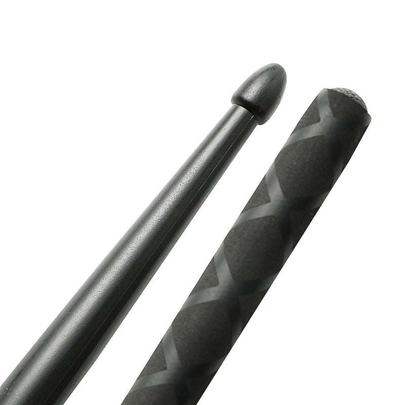 Nylon Drumsticks for Drum Set 5A Light Durable Plastic Exercise ANTI-SLIP Handles Drum Sticks for Kids Adults Musical Instrument Percussion Accessories (Black) Black