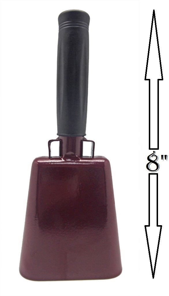 [AUSTRALIA] - Toys+ Cowbell with Handle Various Sizes and Colors Maroon 6.1" 