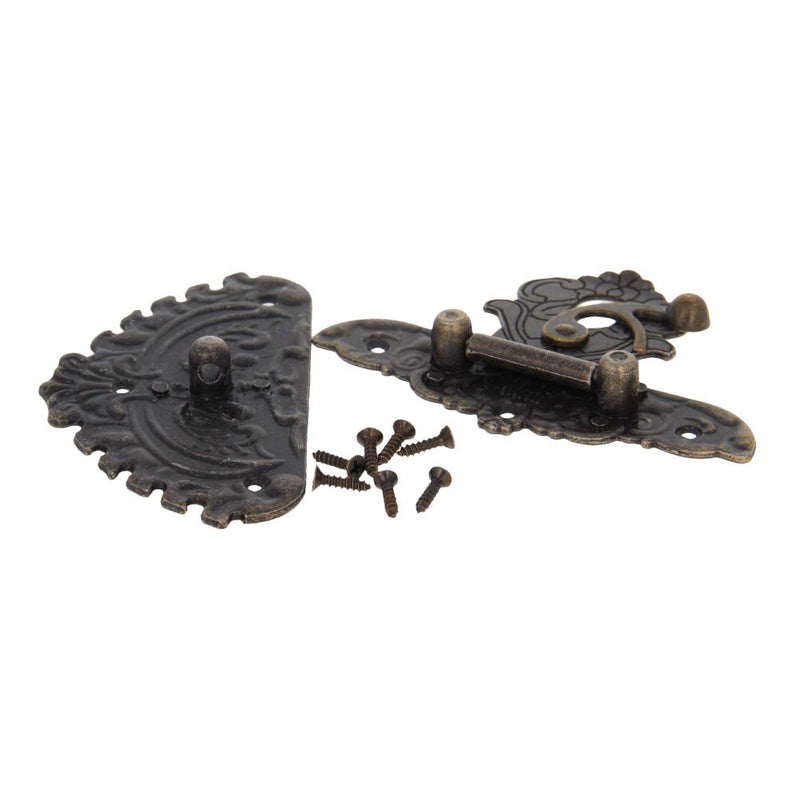 MroMax 1 Sets Closed Hasp Lock 3.39" x 2.99"Rectangular Hasp Lock Zinc Alloy Latch Lock Bronze Tone 86mm x 76mm (LxW)