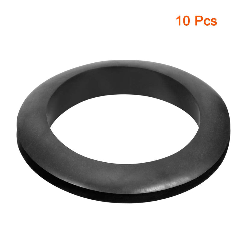 uxcell Wire Protector Oil Resistant Armature Rubber Grommet 50mm Inner Dia 10Pcs Black