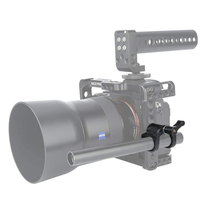 NICEYRIG 15mm Rod Clamp, Single Rod Holder for 15mm Rail Support System, EVF Mount, LED Light, Microphone - 331