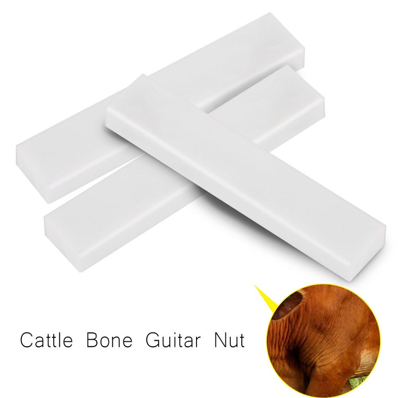 Alomejor Yanmeer White Bone Guitar Nuts for Folk Acoustic Guitar Bone Nut for Electric Guitar 6PCS