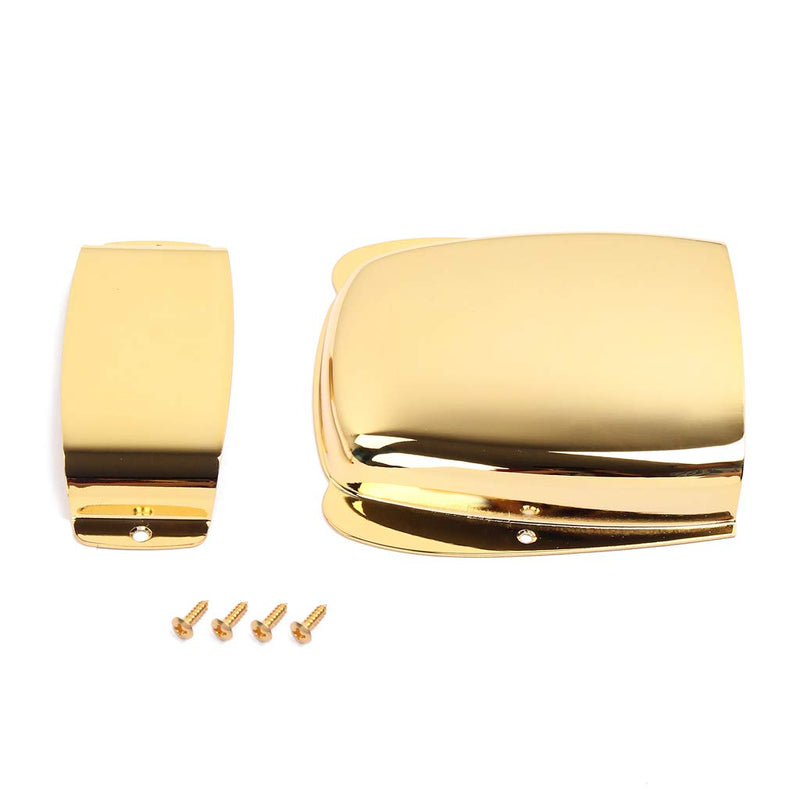 Alnicov Bass Pickup Cover Zinc Alloy Pickup Bridge Plate Cover Set for Bass Electric Guitar - Gold