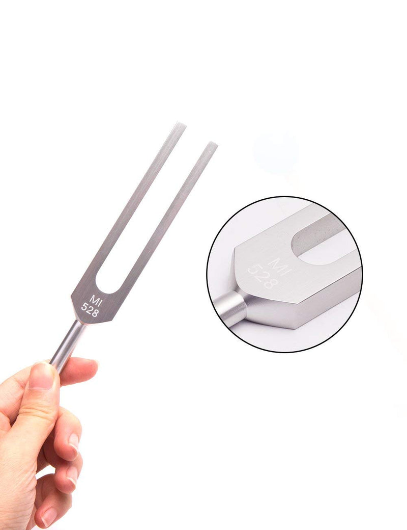 Mr. Sleeply 528 Hz Tuning Fork, 528 MI for DNA Repair Healing 528hz Tuner with Silicone Hammer and Cleaning Cloth Perfect Healing Musical Instrument Aluminum Alloy Tuning Fork part of Solfeggio Tuning