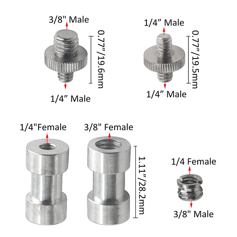 [AUSTRALIA] - XINMEIWEN 22Pack Camera Screw Adapter 1/4 to 1/4 Screw 1/4 to 3/8 Tripod Screw Adapter Brass Screw Adapter Camera Screw Mount Set for Camera Tripod Mono-pod Adapter-22P 