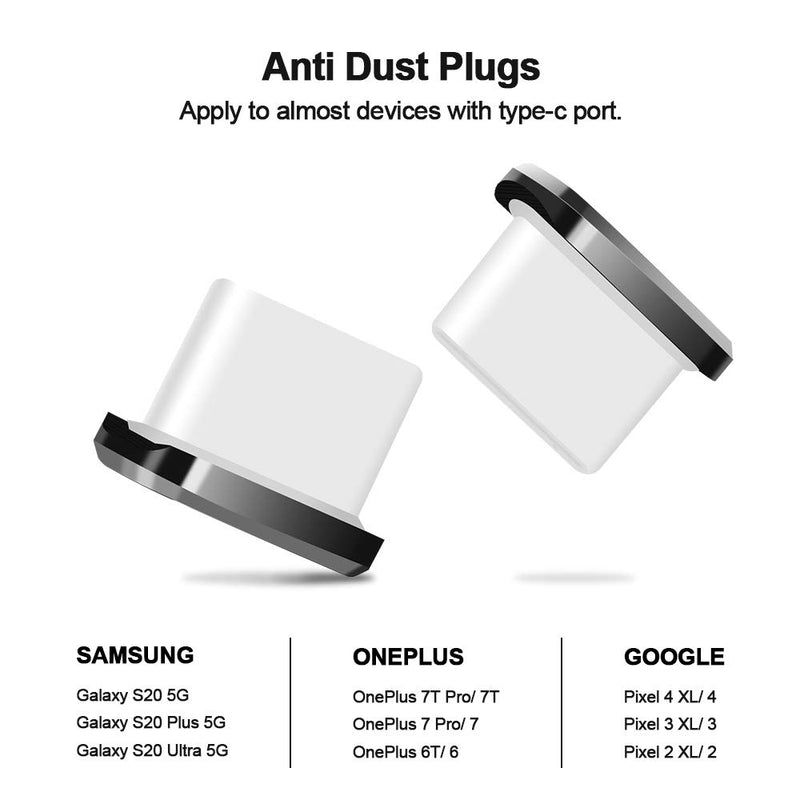 TITACUTE USB Type C Anti Dust Plug 2 Pack, USB C Port Plug Dust Cover with Mini Carrying Box Note 20 Dust Cap Plugs USB C Port Caps Protectors Compatible with Samsung Galaxy S20 OnePlus 8 Pro 9 9 Pro Black
