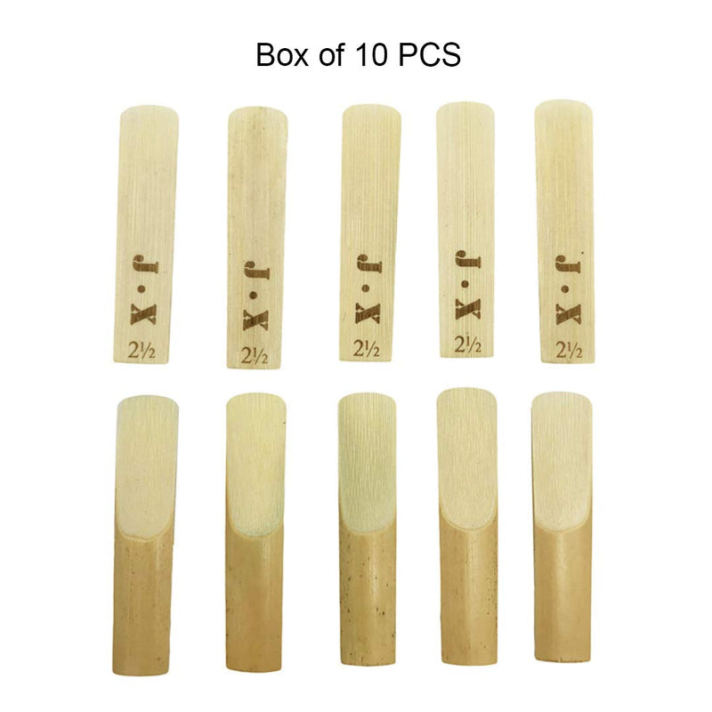 B flat Clarinet Reeds 2.5,Bb Clarinet Reeds Strength 2.5 Cutted Precisely Smooth Surface Without The Coarse For Clarinet Box of 10 clarinet-2.5