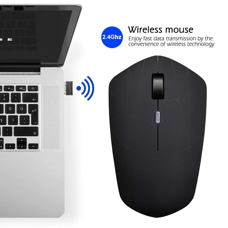 Rechargeable Wireless Mouse, Illuminating Backlit Powered by Li-Polymer Battery, Optical Sensor, Nano USB Receiver,3 Stages DPI Speed, 4 Buttons for PC, Laptop, Tablet, MacBook etc. (Net illuminating) Net illuminating