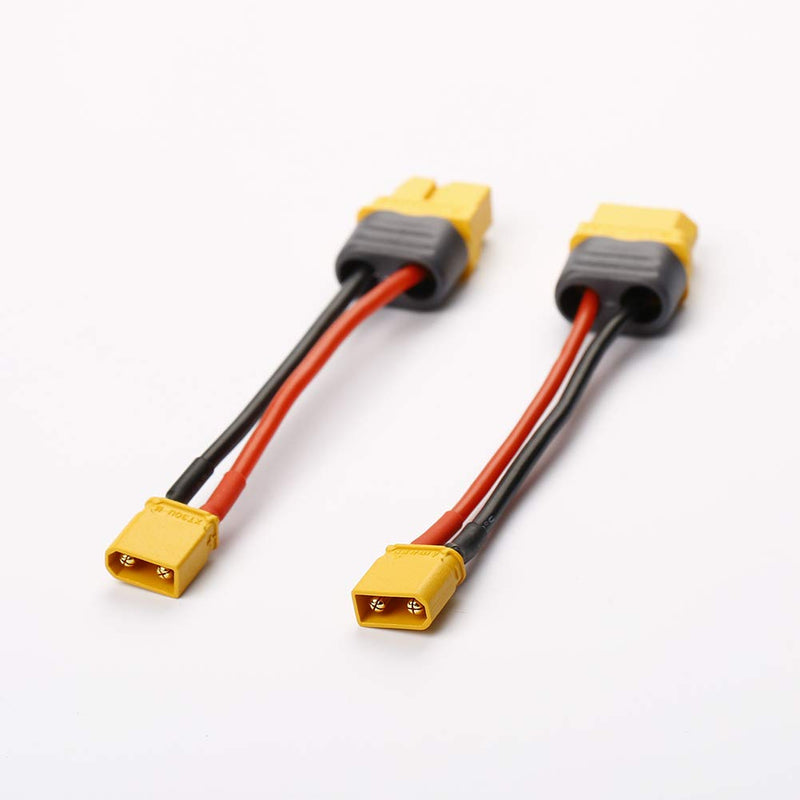 NIDICI 4pcs XT30 Male to XT60 Female Plug Connector Adapter with 10cm 16AWG Silicone Wire for 2S LiPo Battery Micro FPV Drone