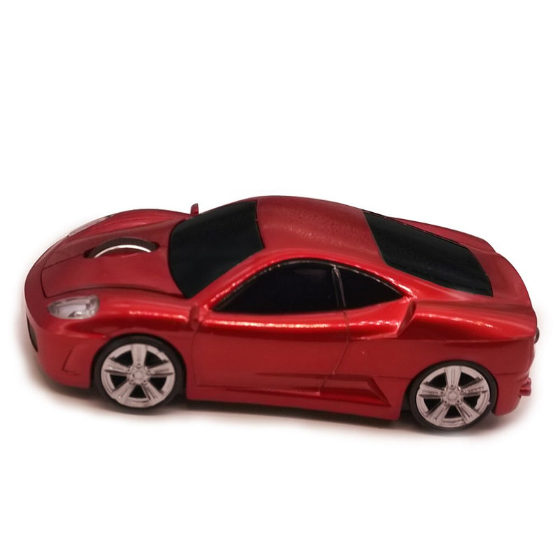 Wireless Car Shape Mouse, 2.4GHz Optical Mouse Cool Sport Car Wireless Mouse, DPI 1600, 3D (Red) Red