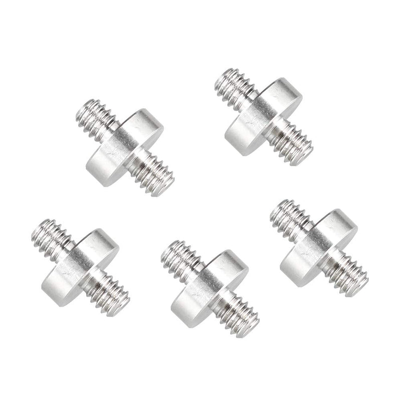 CAMVATE 1/4"-20 Male to 1/4"-20 Male Thread Double-Ended Screw Adapter (5 Pieces) - 2188