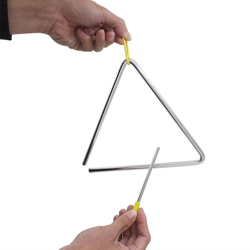 Dilwe Music Triangle, Children Music Enlightenment Musical Percussion Instrument Steel Triangle with Striker 6inches