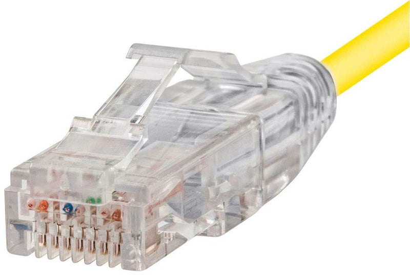 Monoprice Cat6 Ethernet Patch Cable - 20 feet - Yellow | Snagless RJ45 Stranded 550MHz UTP CMR Riser Rated Pure Bare Copper Wire 28AWG - SlimRun Series 20ft