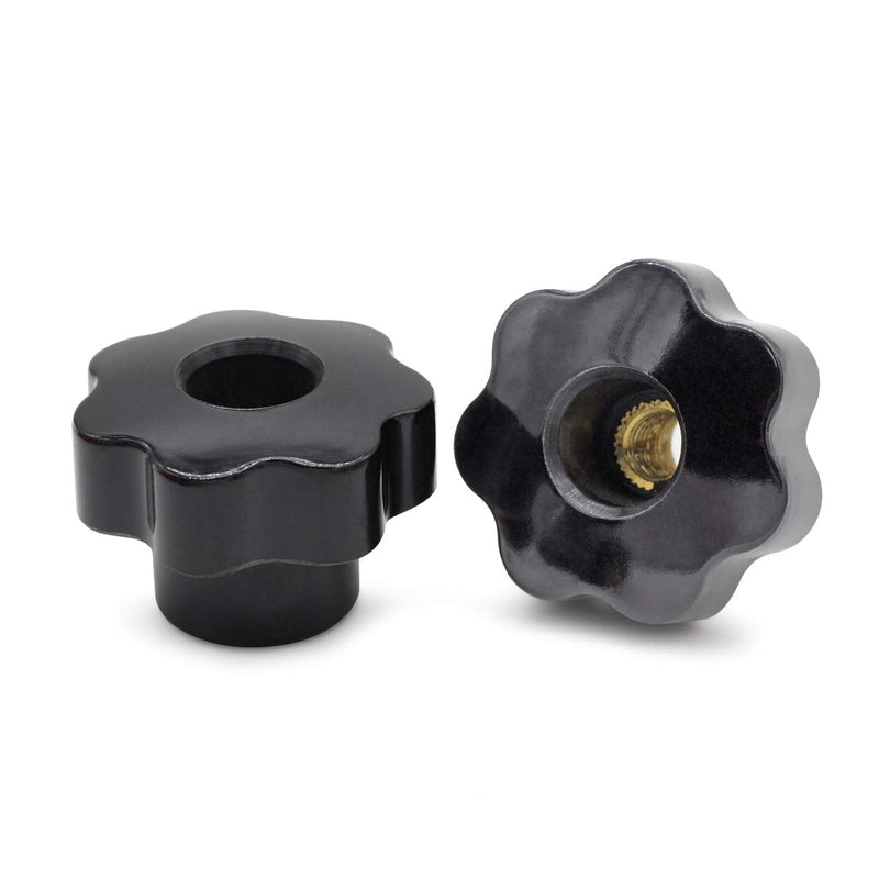 Nxtop Plastic Screw On Type Knurled Clamping Nuts Knob Handle M8 Threaded 10pcs Black