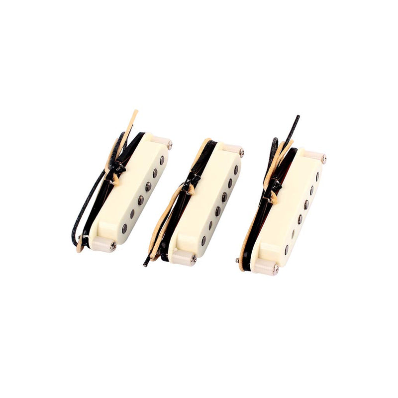 Alnicov Single Coil Pickups SSS Alnico 5 Neck/Middle/Bridge Pickups for ST Electric Guitar 3PCS/Set Cream White