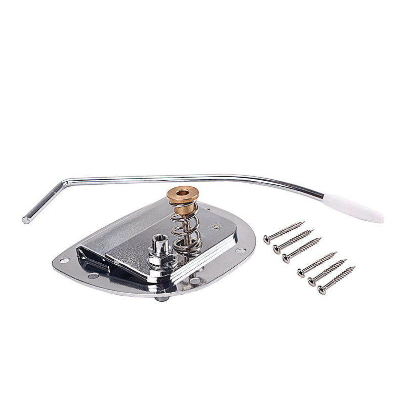 Alnicov Steel Guitar Bridge Tailpiece with Whammy Bar Screws for Mustang and Jazzmaster Guitar Repaclement,Left Hand