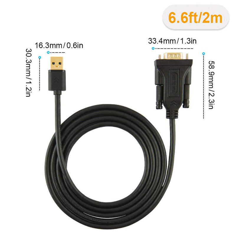 USB 3.0 to VGA Cable 6 Feet, CableCreation USB to VGA Adapter Cord 1080P @ 60Hz, External Video Card, Only Support Windows 10/8.1/8 / 7 (NO XP/Vista/Mac OS X), Black 6Feet