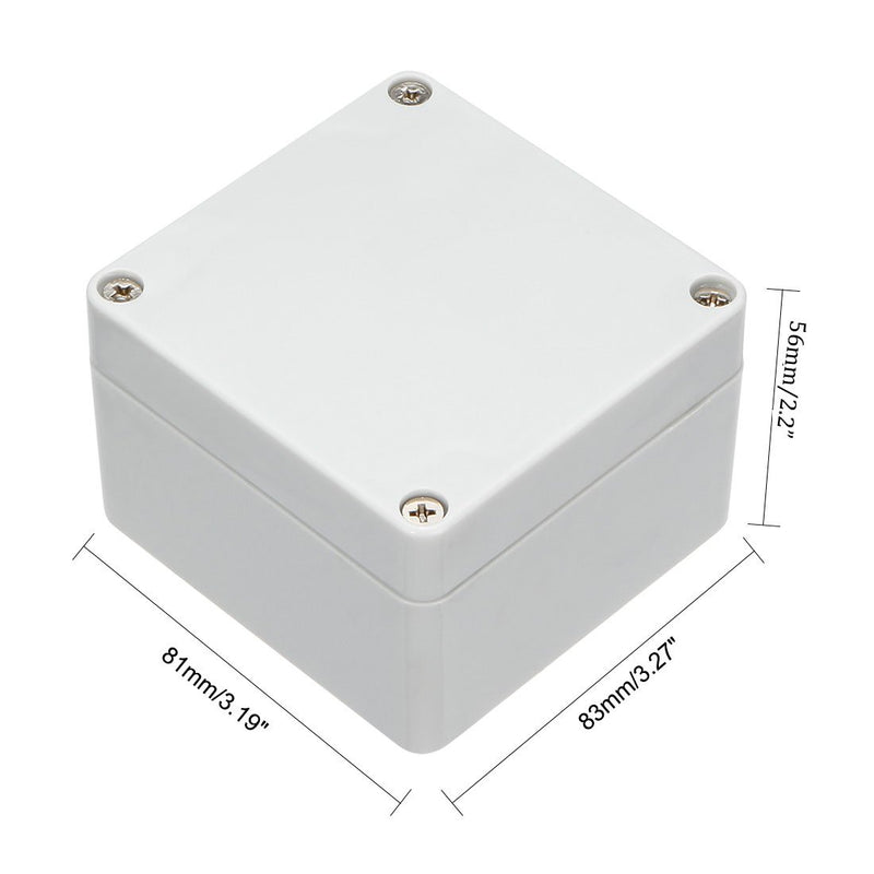 Awclub Waterproof Dustproof IP65 ABS Plastic Junction Box Outdoor Universal Electric Project Enclosure Gray 3.3"x3.2"x2.2"(83mmx81mmx56mm) 3.3"x3.2"x2.2"