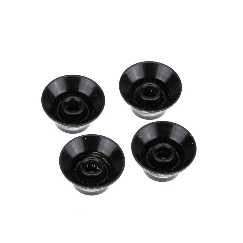 Musiclily Pro Metric Size 18 Splines Bell Top Hat Control Knobs for Asia Import Guitar Bass Split Shaft Pots, Black (Set of 4)