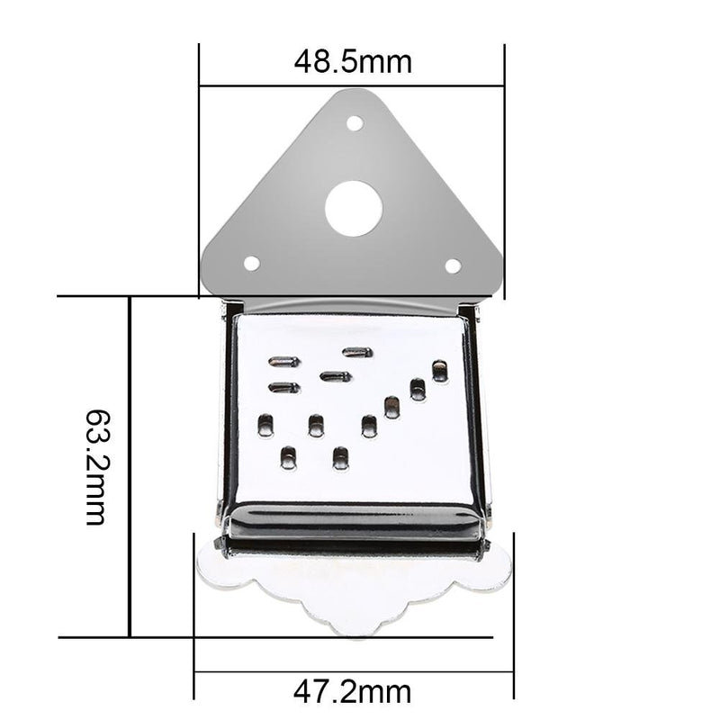 Dilwe Mandolin Tailpiece Bridge, Mandolin Guitar Tailpiece with Screws for 8 String Mandolin Guitar Musical Instrument Part Silver