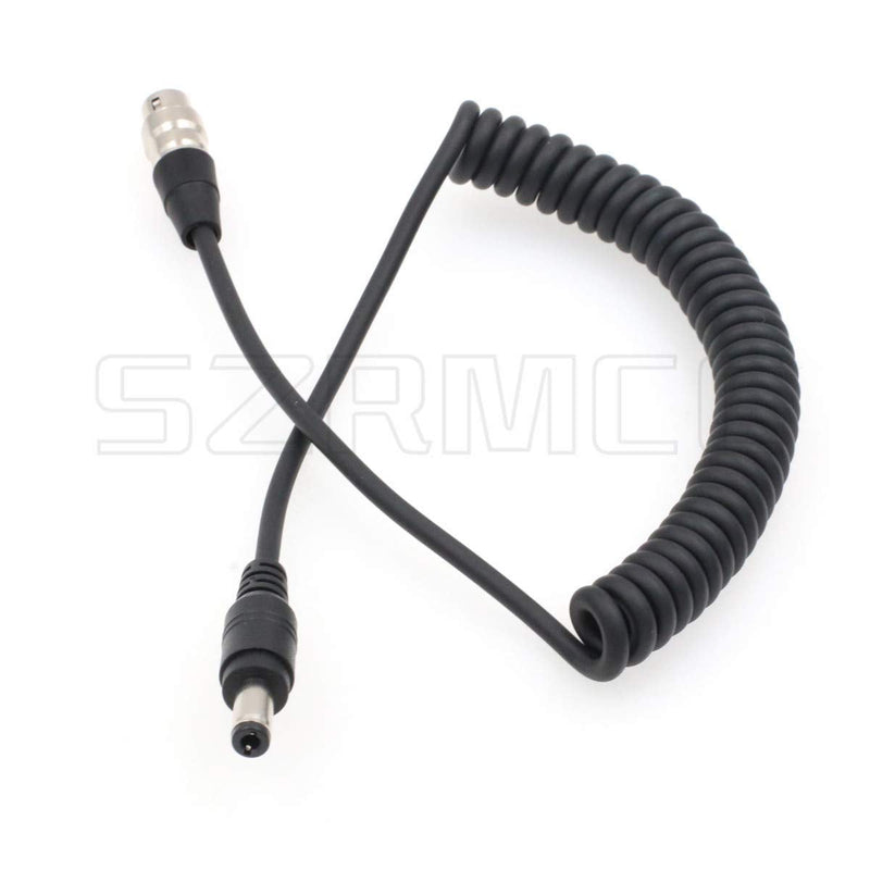 SZRMCC DC 5.5X 2.5mm to Hirose 6 Pin Female Camera Lens Coiled Power Cable for B4 2/3" Fujinon Canon Nikon Sony Panasonic Servo Lens Coiled Cable