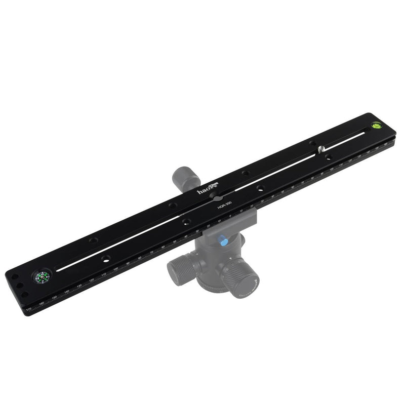 Haoge HQR-350 350mm Multi-Purpose Dual Dovetail Long Quick Release Extender Rail Sliding Plate for Camera Tripod Ballhead Clamp fit Benro Arca Swiss Sunwayfoto