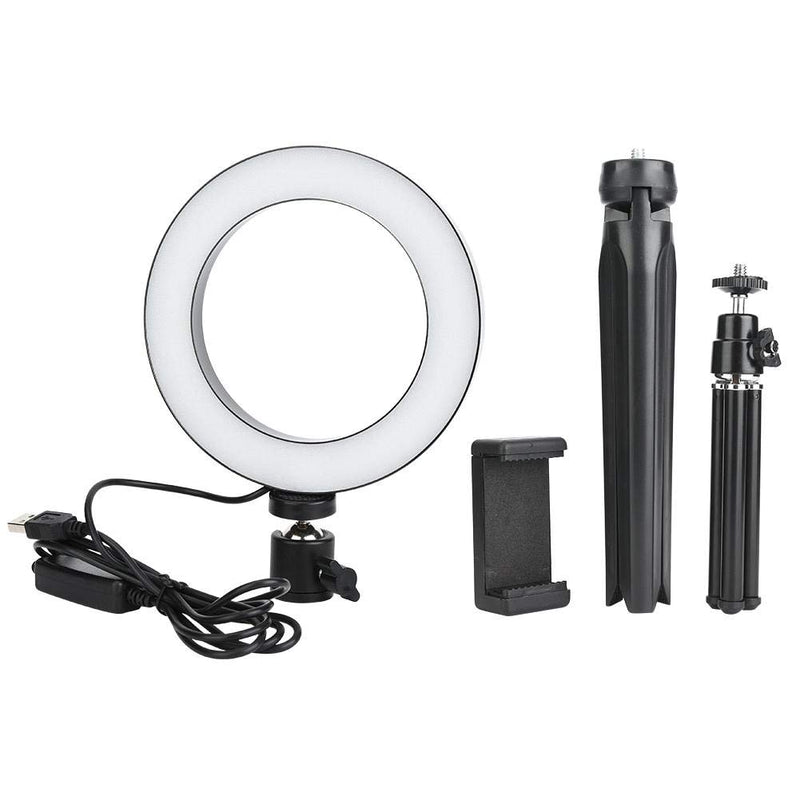 LED Ring Light, Dimmable LED Video Ring Light with Desktop Tripod Mobile Phone Holder, Camera Lamp Kit with Three Light for Live Streaming, Photography Lighting
