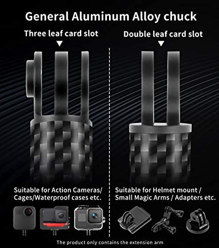 FEICHAO Helmet Extension Arm Pole Mount Carbon Fiber Compatible with Gopro 9/MAX/8/7/6,Insta360 One R, DJI Osmo Action, EK7000 4K (258mm / 10.16in) 258mm / 10.16in