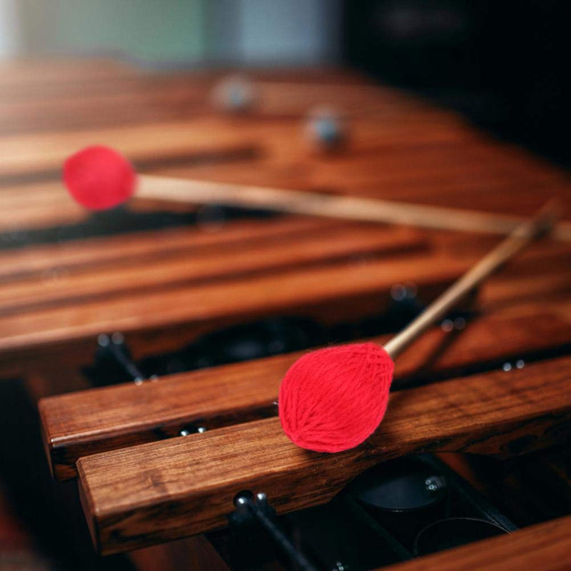 Alomejor Marimba Hammer 1 Pair Smooth Keyboard Marimba Stick with Wooden Handle and Yarn Head for Percussion