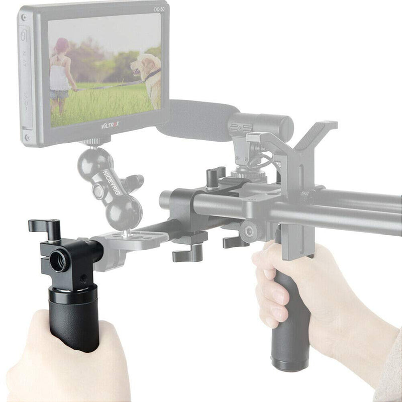 NICEYRIG Handle Grip with 15mm Rod Clamp for DSLR Camera Shoulder Rig Support System - 114