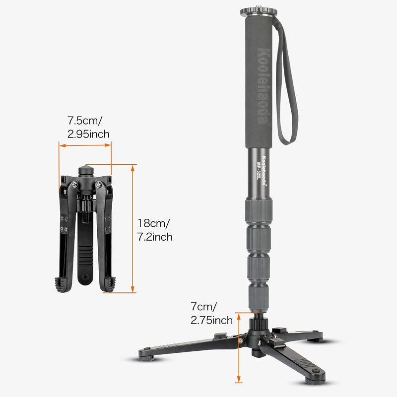 Koolehaoda Mini Tripod,Universal 3 Legs Monopod Base Stand Unipod Support With 3/8" Screw For Monopods Ballhead - KM3