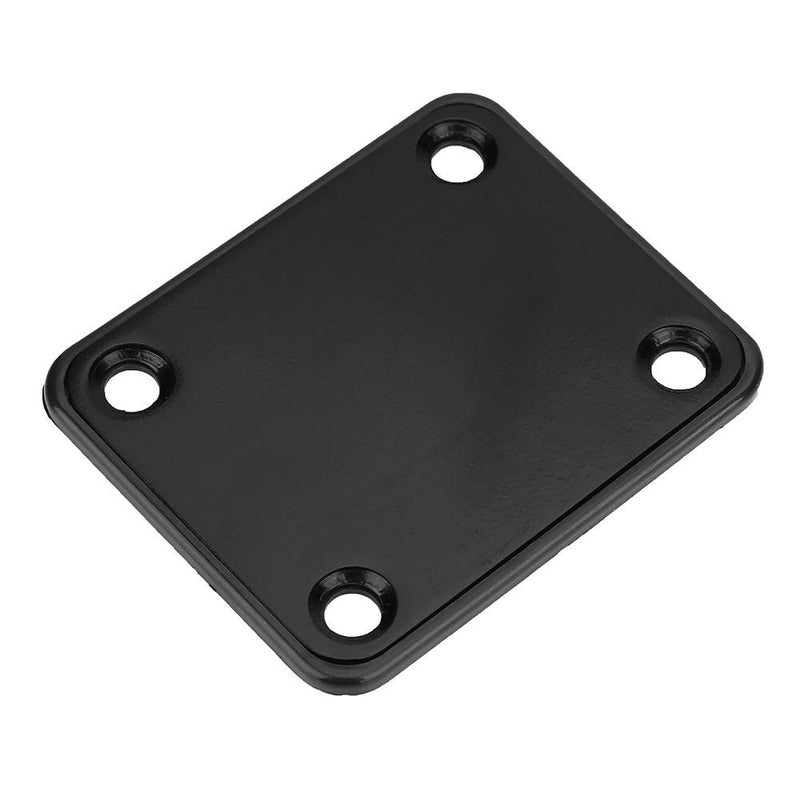 Guitar Neck Plate, Steel Alloy Durable Reinforced Steel Alloy Neck Plate with Screws Parts for Electric Guitar Bass(Black) Black