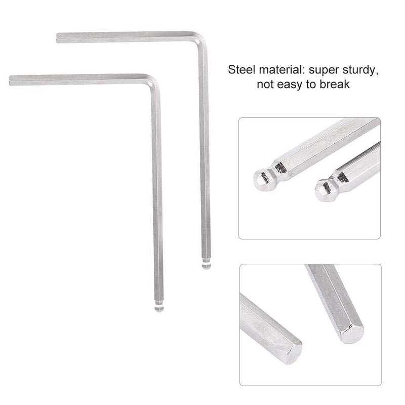 2 Pcs Universal Hexagon Socket Wrench Truss Rod Allen Wrench Tool for Martin Acoustic Guitar(Silver 5mm) Silver 5mm