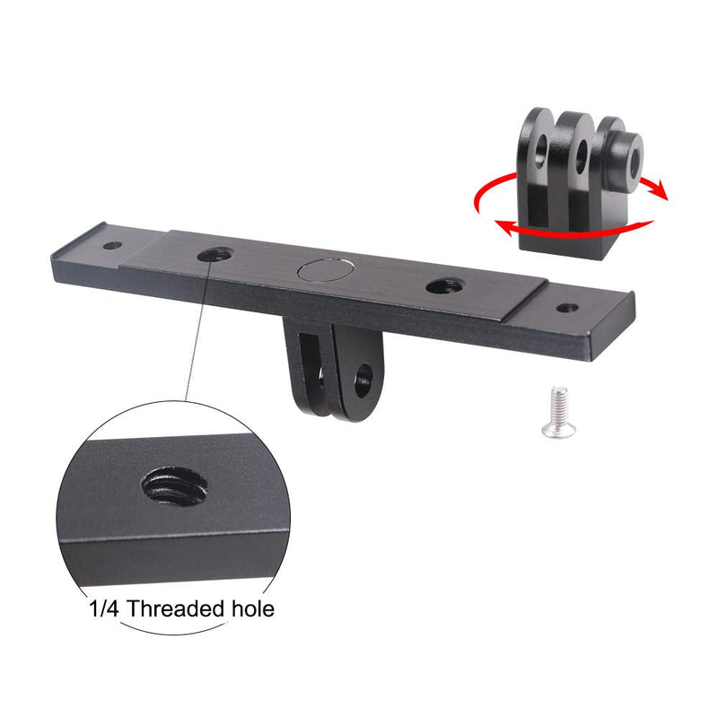 Aluminum Dual Twin Mount Adapter with Two Screw for GoPro Hero 10/9/8/7/(2018)/6/5 Black,4 Session,YI,Campark,AKASO,SJCAM,DJI Osmo Action Cameras - Suitable for Camera Housing Handheld monopod