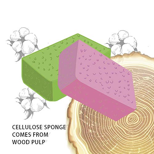 Cellulose Large Sponges for Cleaning, Multi-use Scrub, for Car, Boat and Kitchen, Pack of 3, Yellow, Environmentally Safe Biodegradable