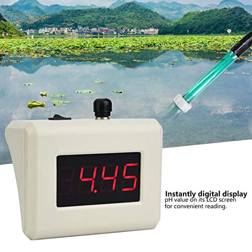 Digital PH Meter 0.00-14.00PH PH-025M Online PH Meter Water Quality Monitor Instantly Digital Display 24 Hours Continuously Work Resolution 0.01PH with Electrode Probe BNC US 110V